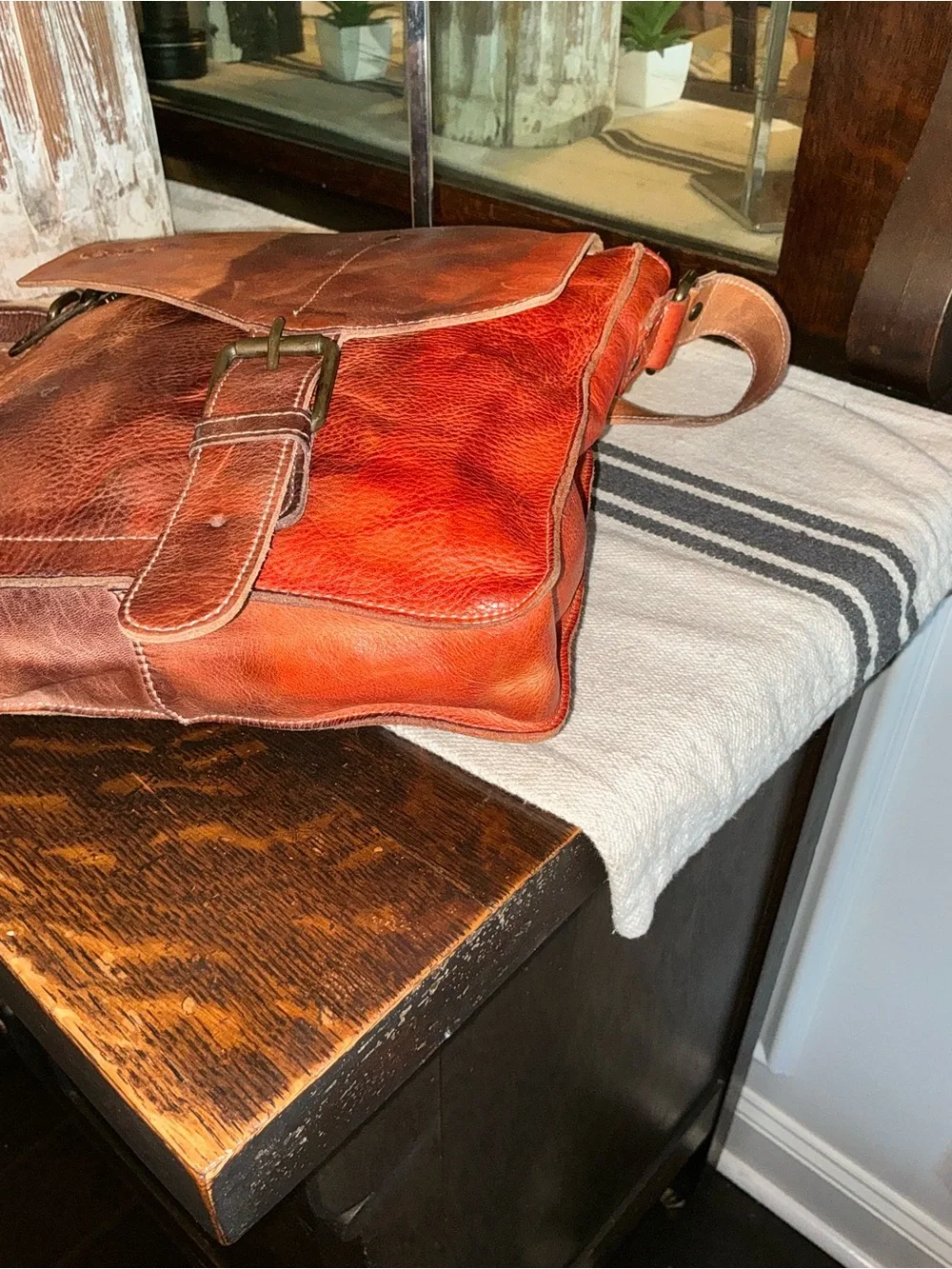 Bed Stu Venice Beach Desert Sunset TD Tie Dyed Crossbody Leather Bag Retail $250 - Picture 9 of 13
